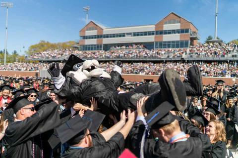 Wild E. Cat at UNH Commencement